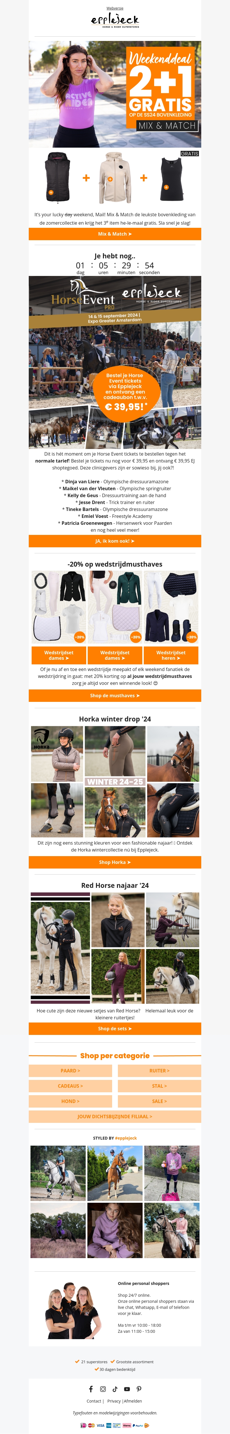 WEEKENDDEAL đ 2+1 GRATIS op de SS24 bovenkleding WEEKENDDEAL đ 2+1 GRATIS op de SS24 bovenkleding