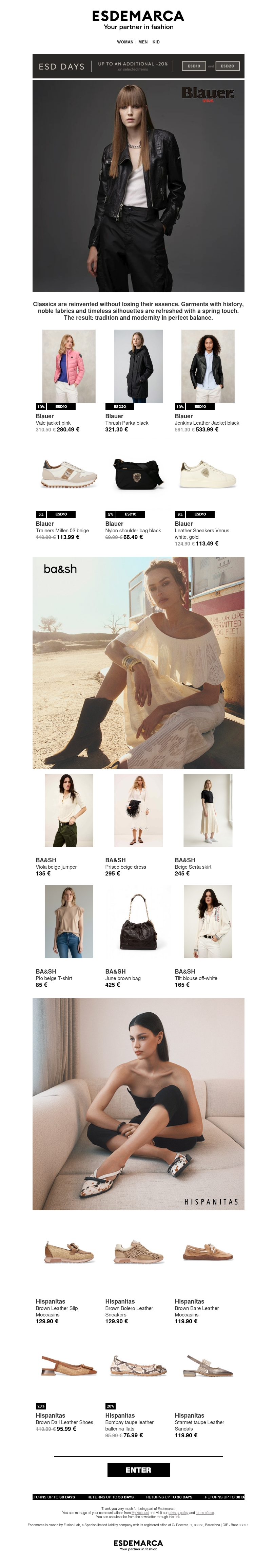 Key pieces from Blauer, BA&SH and Hispanitas Key pieces from Blauer, BA&SH and Hispanitas