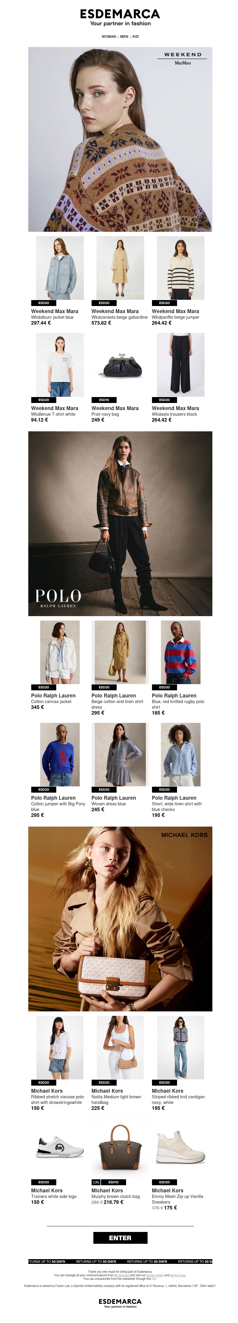New arrivals from Weekend Max Mara, Polo Ralph Lauren and Michael Kors New arrivals from Weekend Max Mara, Polo Ralph Lauren and Michael Kors
