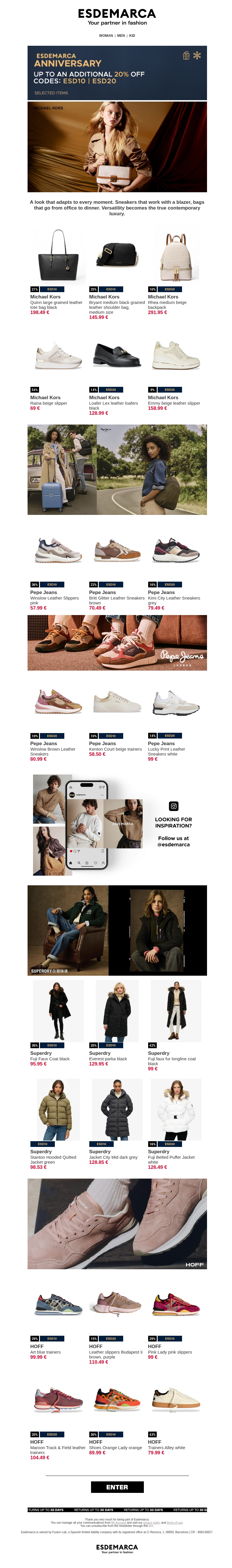 Esdemarca Anniversary: up to an extra -20% on your must-have brands Esdemarca Anniversary: up to an extra -20% on your must-have brands