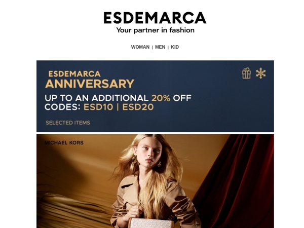 Esdemarca Anniversary: up to an extra -20% on your must-have brands
