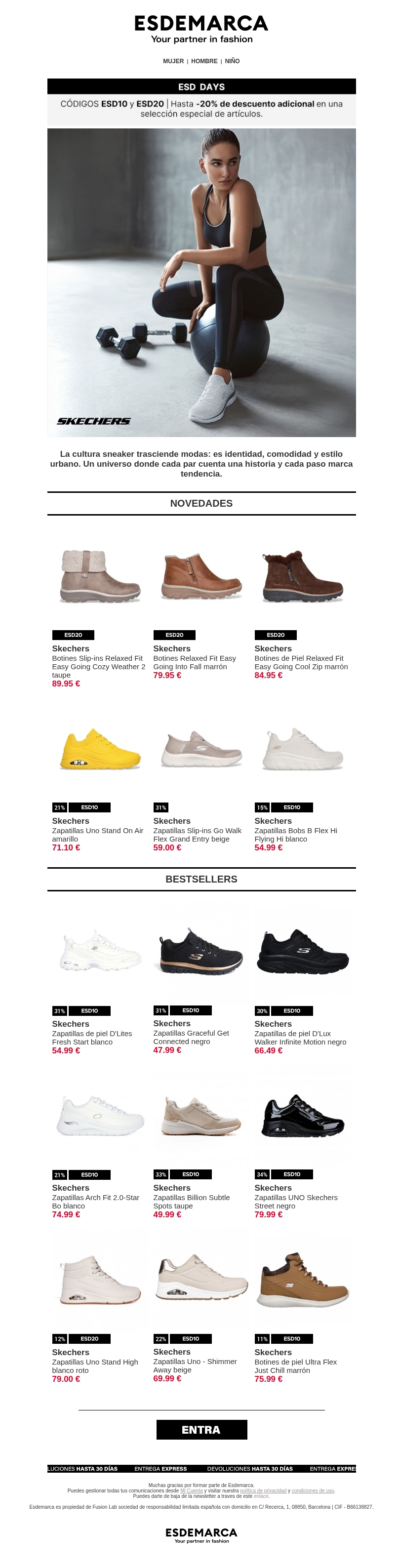 Hasta -20% adicional en tus nuevas Skechers Hasta -20% adicional en tus nuevas Skechers