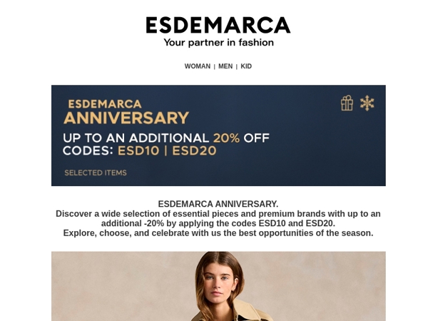 ESDEMARCA ANNIVERSARY: Join the celebration with up to an extra -20%