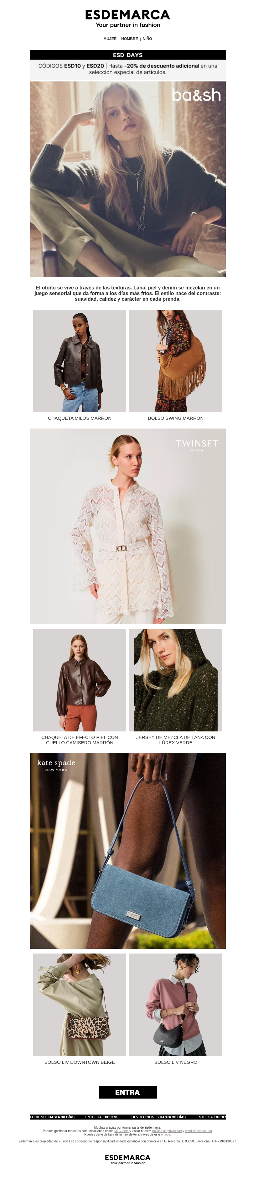 Tu lado más chic con las novedades de BA&SH, Twinset y Kate Spade Tu lado más chic con las novedades de BA&SH, Twinset y Kate Spade