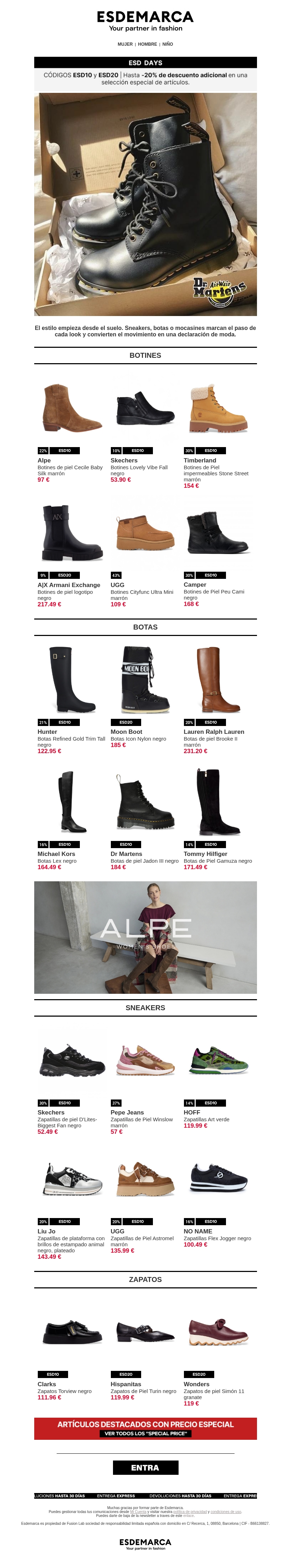 Renueva tu calzado en ESD Days con hasta -20% Renueva tu calzado en ESD Days con hasta -20%
