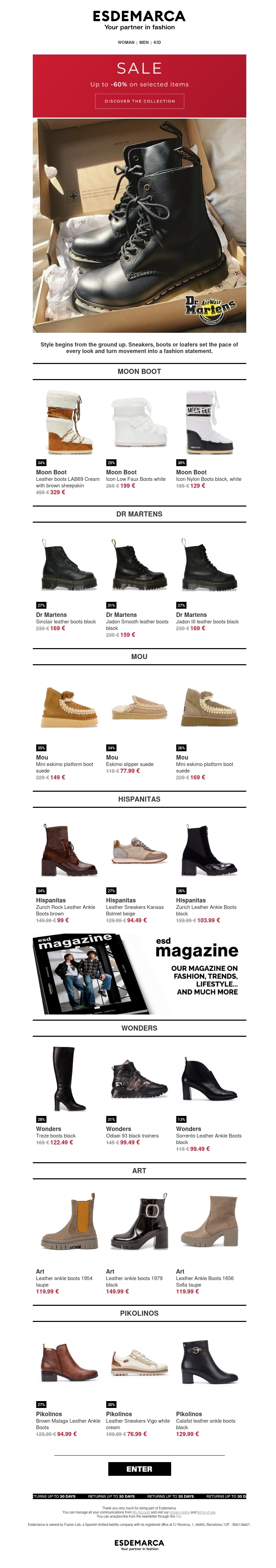 Up to -60% on footwear essentials Up to -60% on footwear essentials