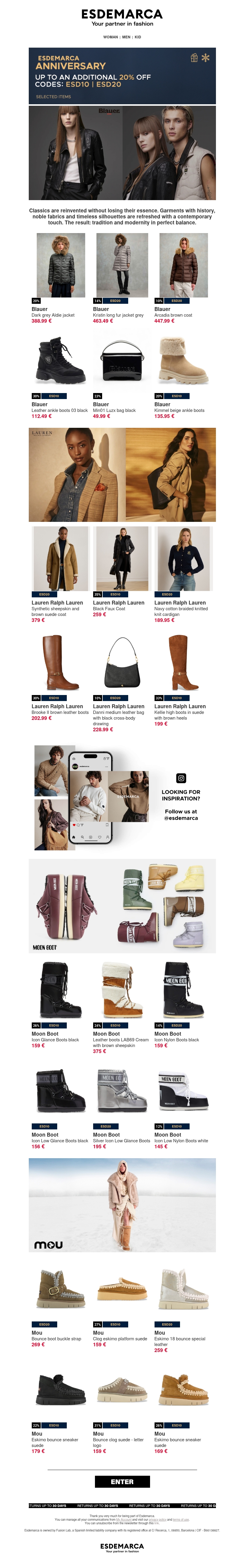 Winter essentials with Blauer, Lauren Ralph Lauren, Moon Boot, and Mou Winter essentials with Blauer, Lauren Ralph Lauren, Moon Boot, and Mou