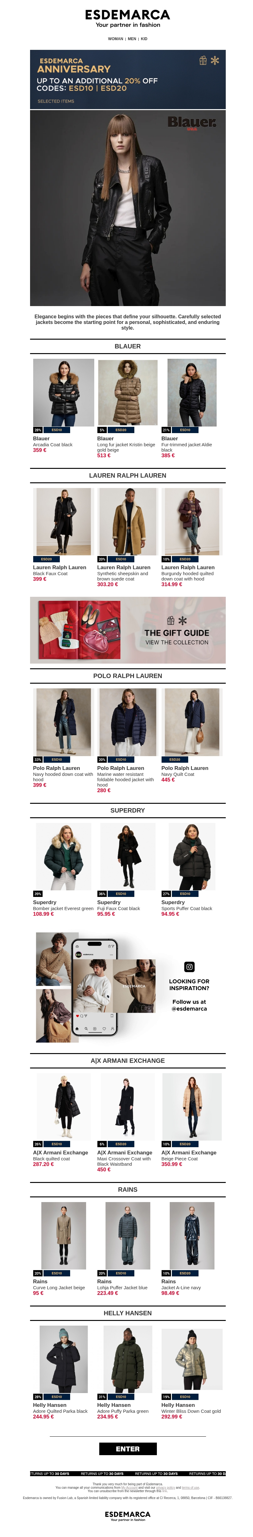 Up to an extra -20% on selected jackets Up to an extra -20% on selected jackets