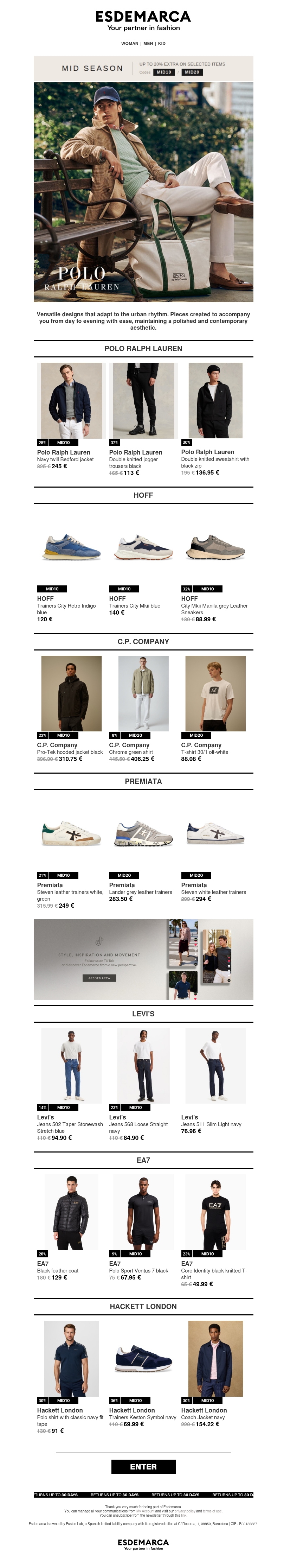 Mid Season: bestsellers with up to an extra 20% off Mid Season: bestsellers with up to an extra 20% off