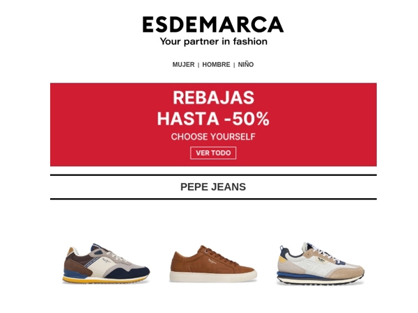 Sneakers con hasta -50% 👟 Pepe Jeans, adidas, Skechers y más