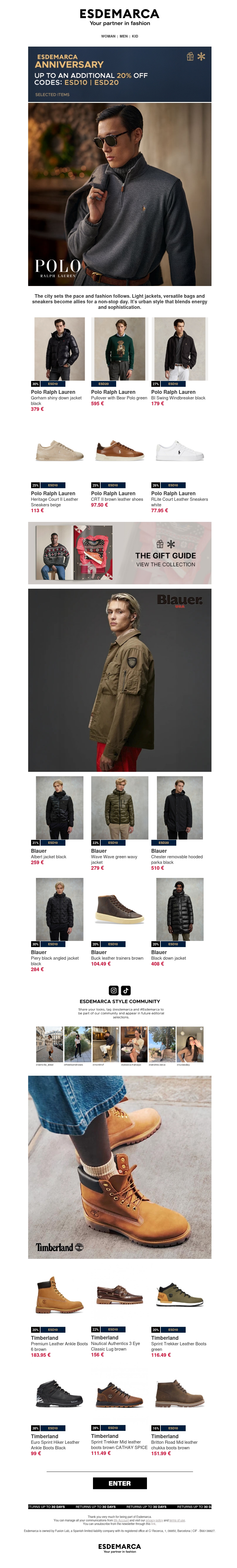 Discover your premium look with Polo Ralph Lauren, Blauer, and Timberland Discover your premium look with Polo Ralph Lauren, Blauer, and Timberland