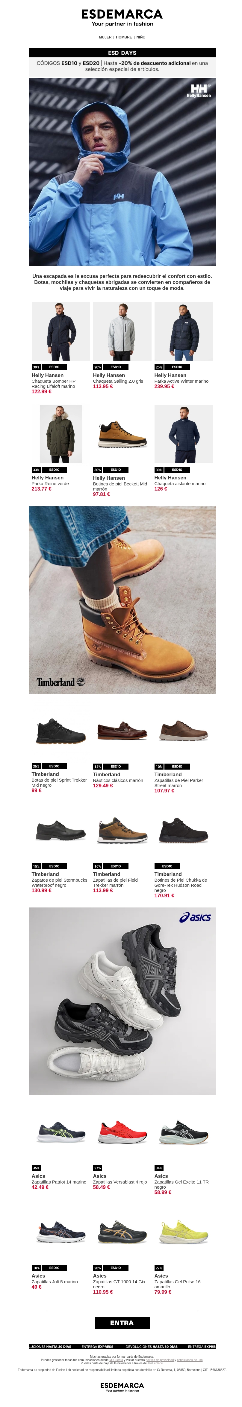 Lo mejor de Helly Hansen, Timberland y Skechers Lo mejor de Helly Hansen, Timberland y Skechers