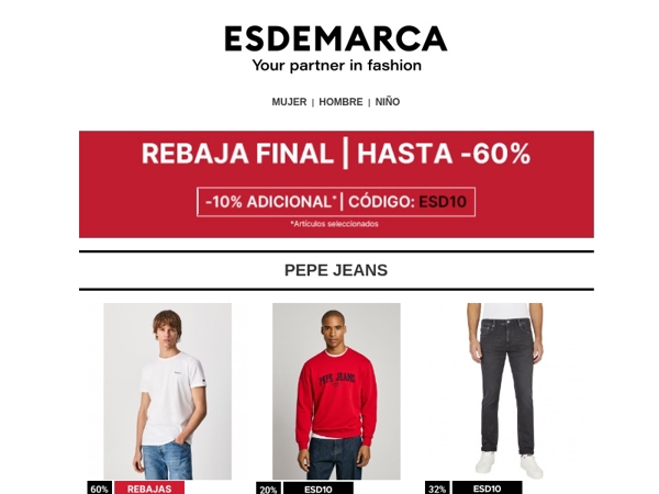 Rebaja final en estilo: Pepe Jeans, HOFF y más 🛍️