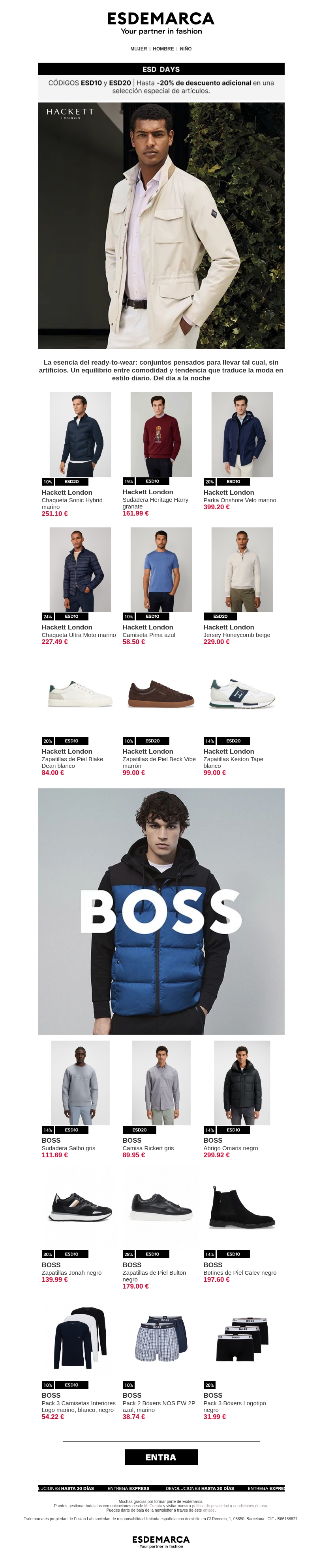 Hackett London & BOSS en ESD Days: clásicos que evolucionan Hackett London & BOSS en ESD Days: clásicos que evolucionan