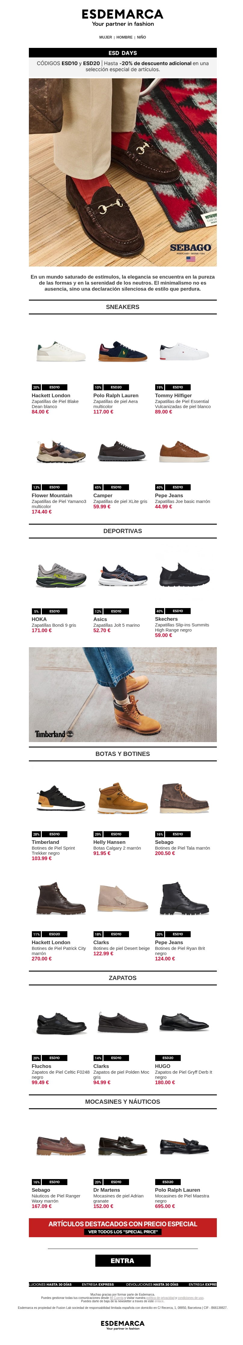 Renueva tu calzado en ESD Days con hasta -20% Renueva tu calzado en ESD Days con hasta -20%