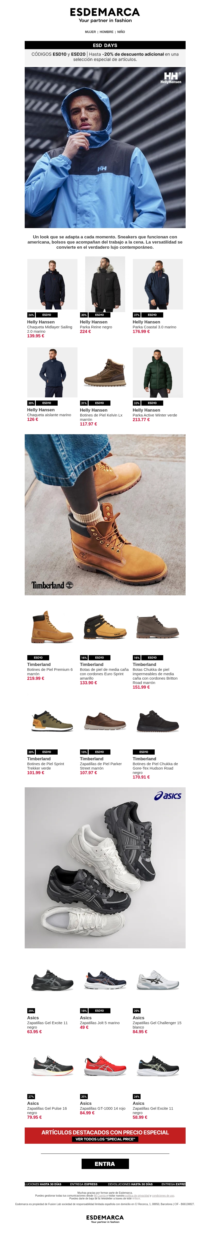 Helly Hansen, Timberland y Asics: movimiento con carácter Helly Hansen, Timberland y Asics: movimiento con carácter