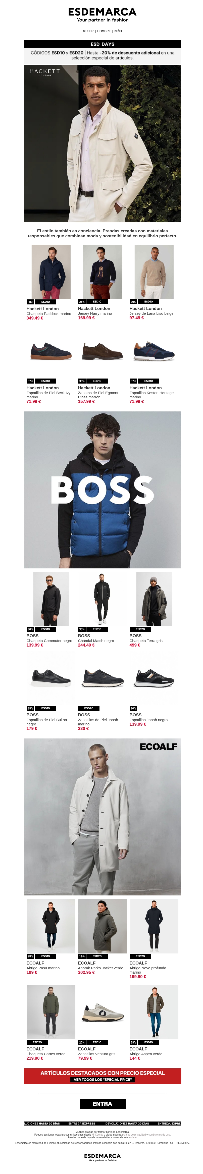 Hackett London, BOSS y Ecoalf, lo clásico se reinventa con visión sostenible Hackett London, BOSS y Ecoalf, lo clásico se reinventa con visión sostenible