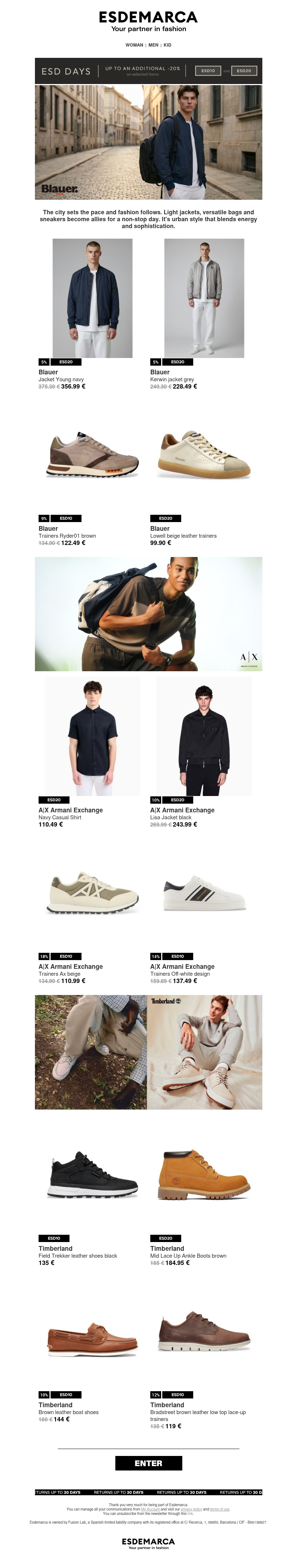 Blauer, A|X Armani Exchange and Timberland | pieces that stand out Blauer, A|X Armani Exchange and Timberland | pieces that stand out