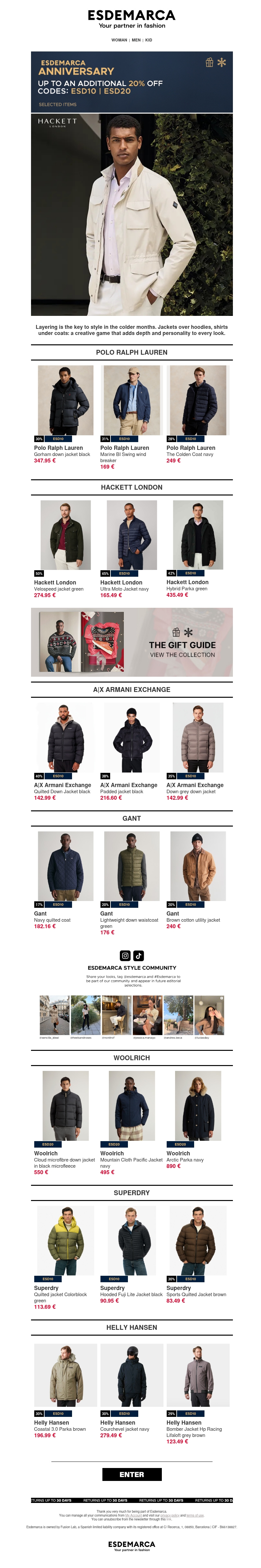 Esdemarca Anniversary: jackets with up to an extra -20% Esdemarca Anniversary: jackets with up to an extra -20%