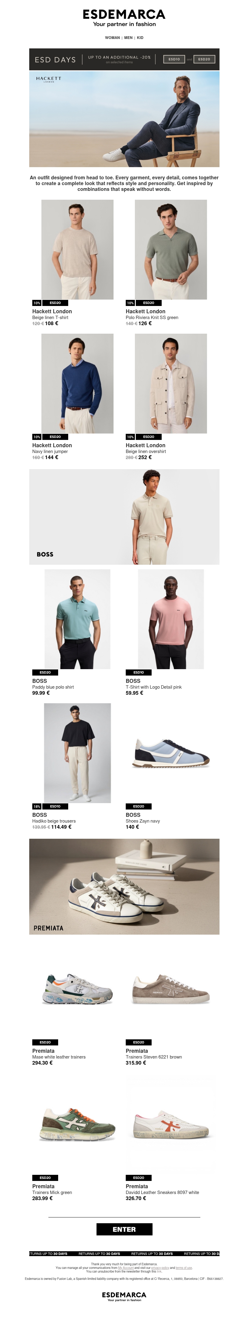 Hackett London, BOSS & Premiata are waiting for you Hackett London, BOSS & Premiata are waiting for you
