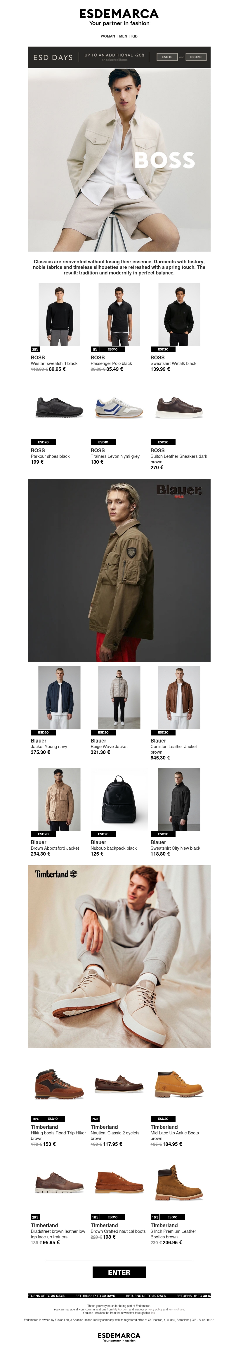 Key pieces from BOSS, Blauer and Timberland Key pieces from BOSS, Blauer and Timberland