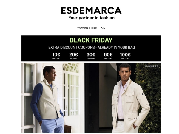 Your must-haves from Hackett London, Ecoalf, Premiata, and BOSS this Black Friday