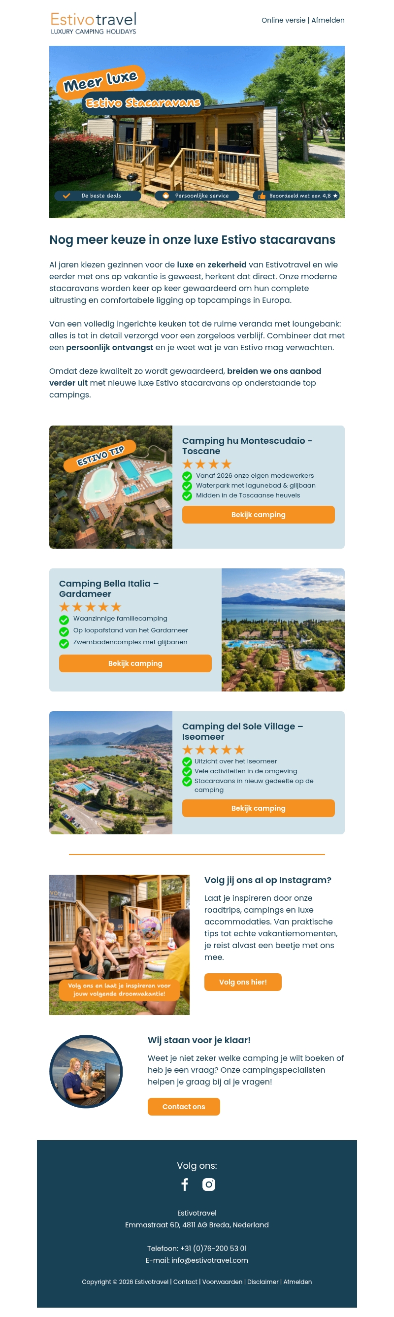 Meer luxe Estivo stacaravans Meer luxe Estivo stacaravans