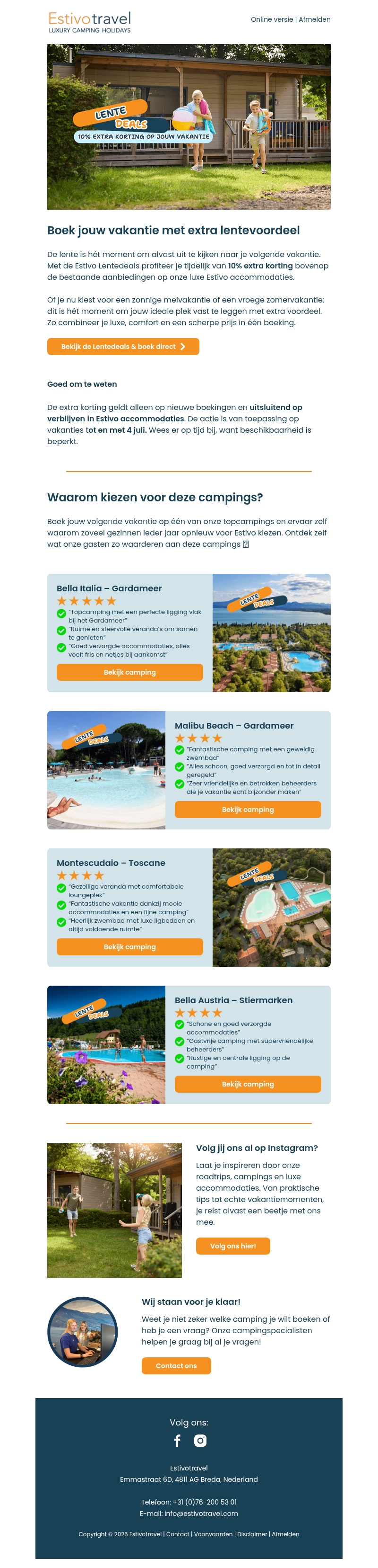 Lentedeal: 10% extra korting op jouw vakantie Lentedeal: 10% extra korting op jouw vakantie