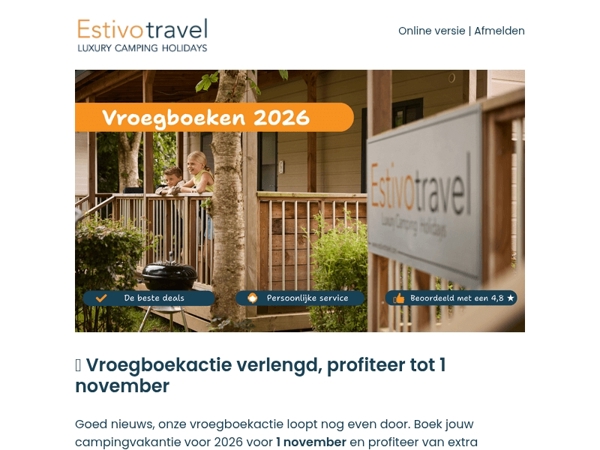 🌞 Vroegboekactie 2026 verlengd