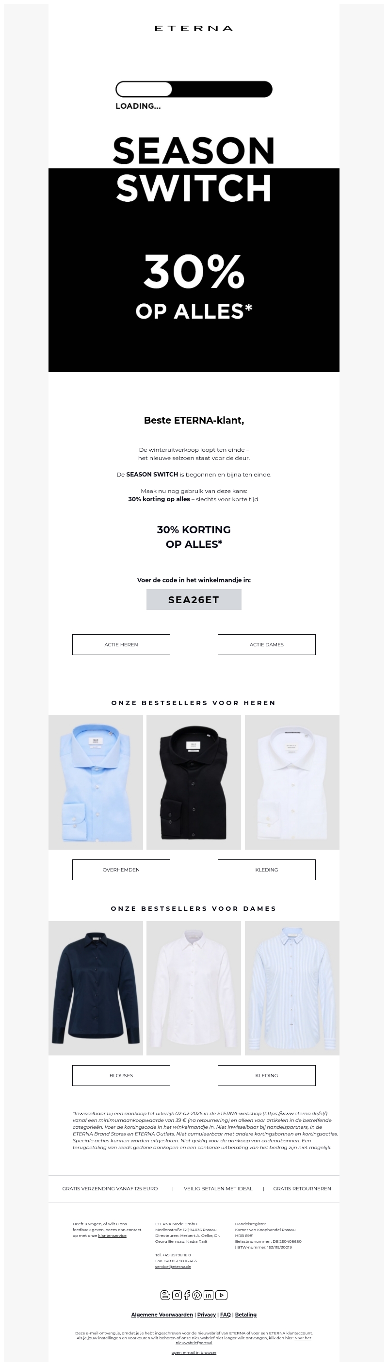 30% korting op alles – Season Switch bijna voorbij! ⌛ 30% korting op alles – Season Switch bijna voorbij! ⌛