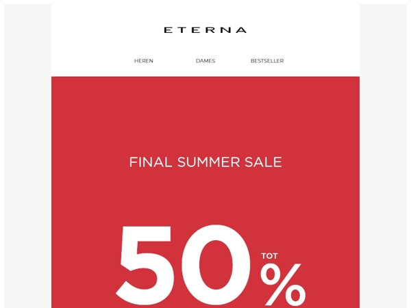 Sale-finale: nu nog meer stijlen -50%