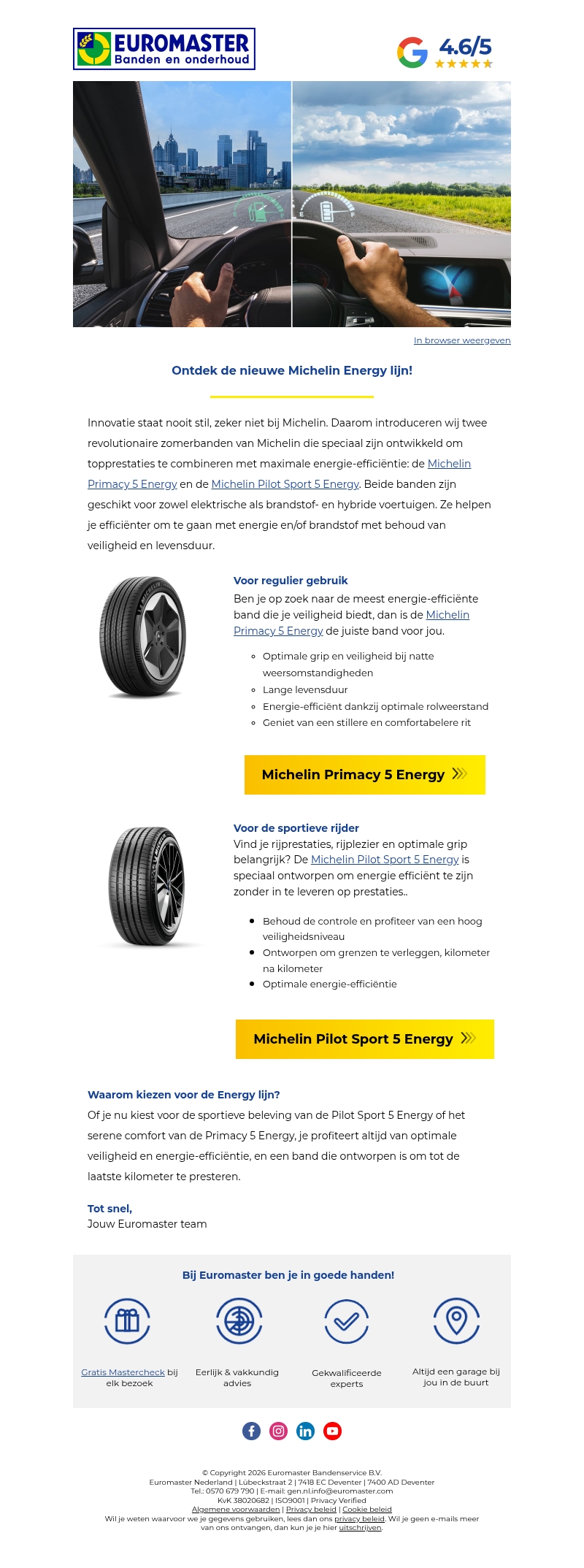 Ontdek de Nieuwe Michelin Energy lijn! Ontdek de Nieuwe Michelin Energy lijn!