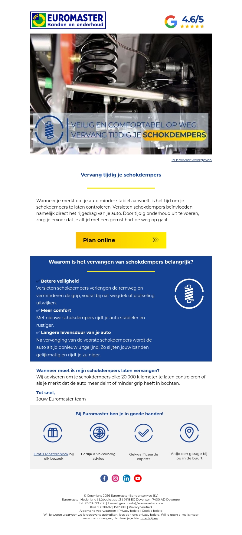 Vervang tijdig je schokdempers Vervang tijdig je schokdempers