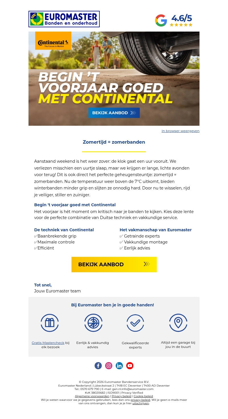 Zomertijd = zomerbanden Zomertijd = zomerbanden