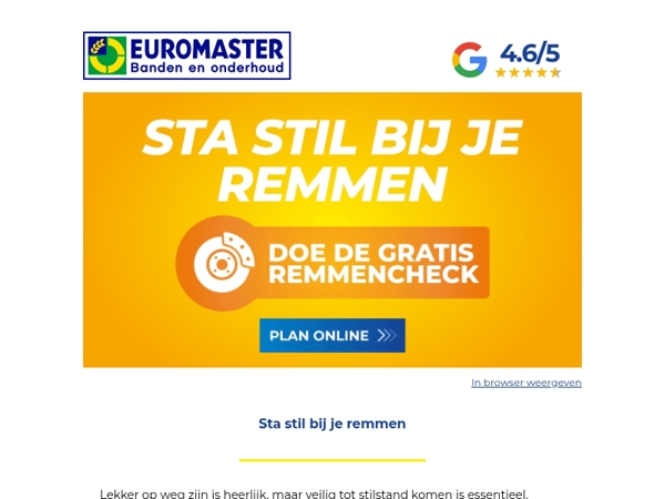 Sta stil bij je remmen!