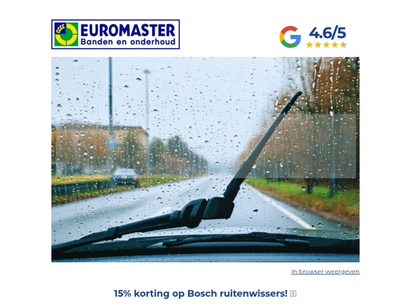 15% korting op Bosch ruitenwissers! 🌦️👀