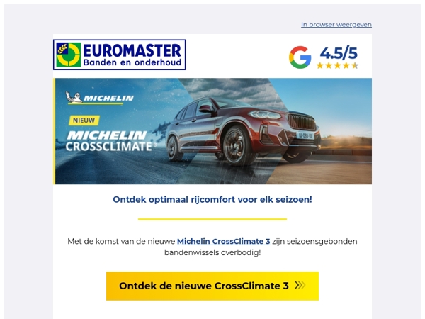 Veiligheid in elk seizoen: ontdek de Michelin CrossClimate 3!