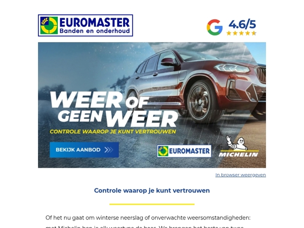 Michelin & Euromaster: controle waarop je kunt vertrouwen!