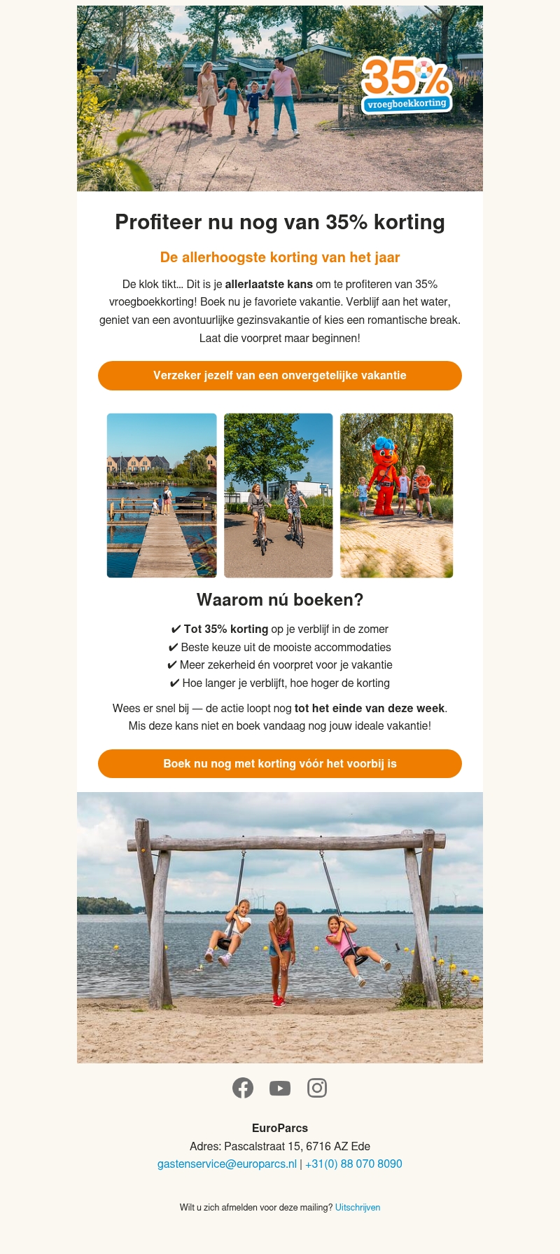 Nog 1 week: tot 35% vroegboekkorting! π Nog 1 week: tot 35% vroegboekkorting! π