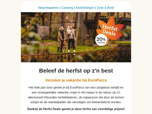 Top 6 vakantieparken in de herfst 🍂