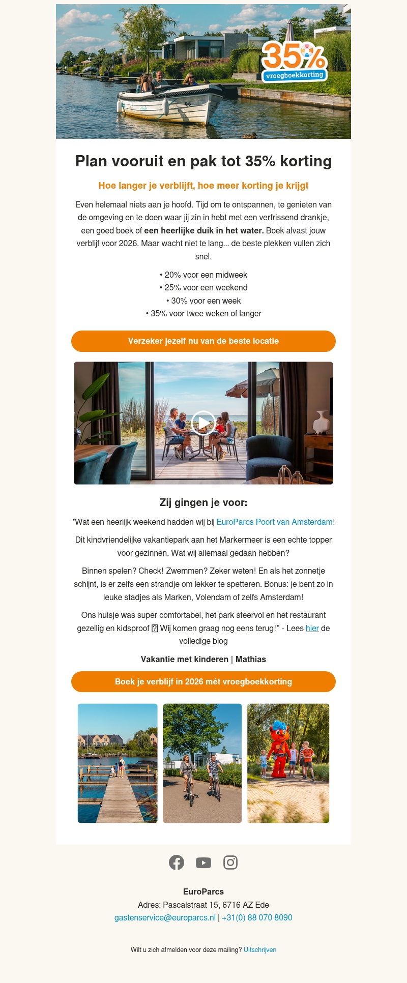 Vroegboekkorting: tot wel 35% voordeel op je zomervakantie π Vroegboekkorting: tot wel 35% voordeel op je zomervakantie π