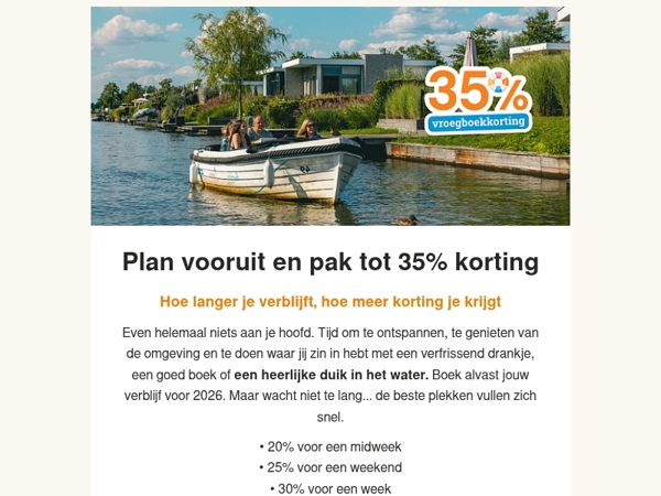 Vroegboekkorting: tot wel 35% voordeel op je zomervakantie 😍