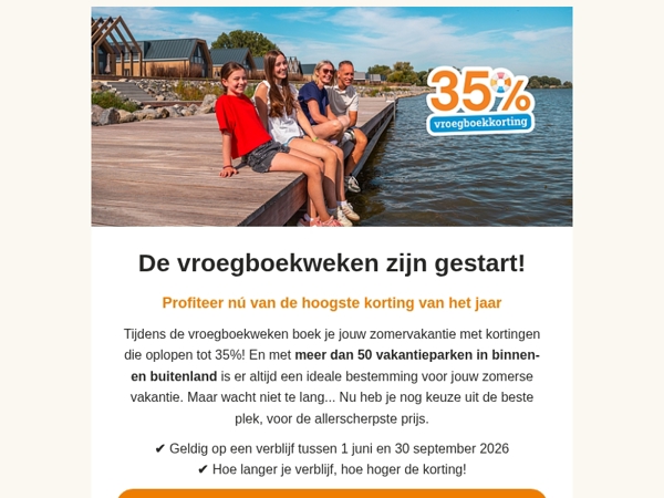 Vroegboeken loont: Tot wel 35% korting op je zomervakantie 🤩
