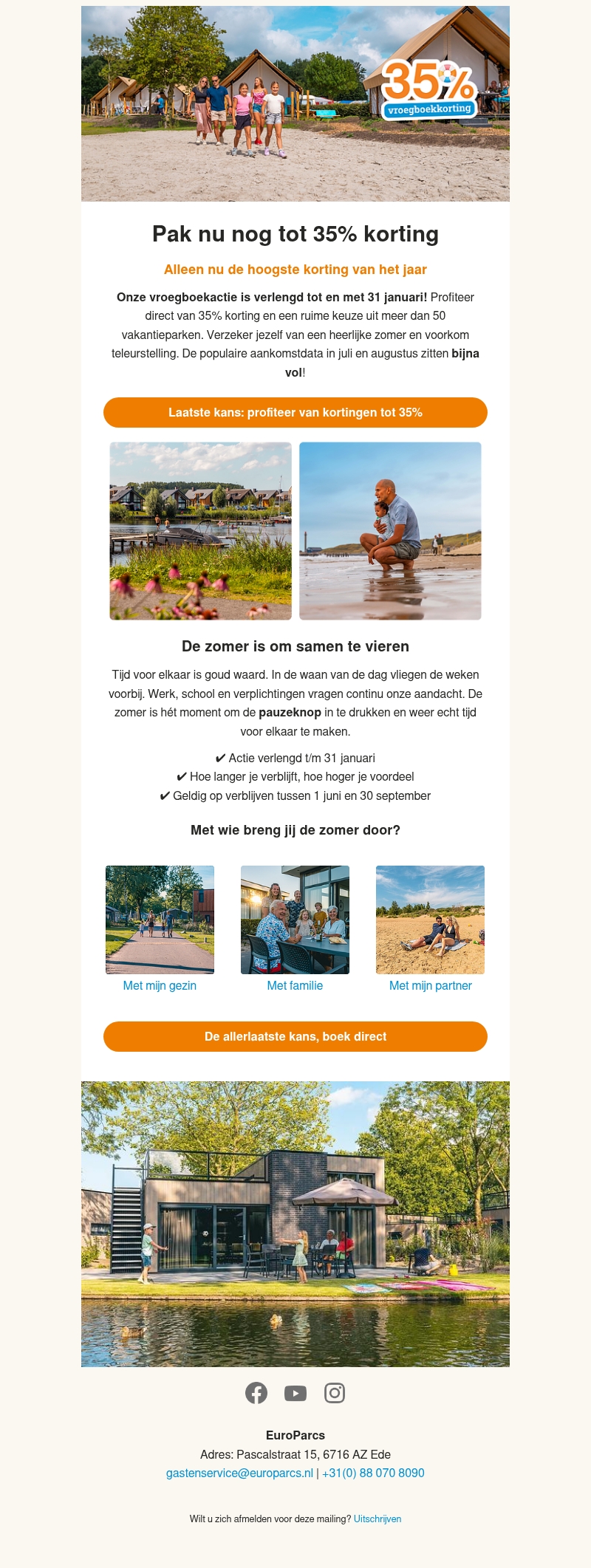 Wegens succes verlengd: Tot wel 35% vroegboekkorting 🧡 Wegens succes verlengd: Tot wel 35% vroegboekkorting 🧡