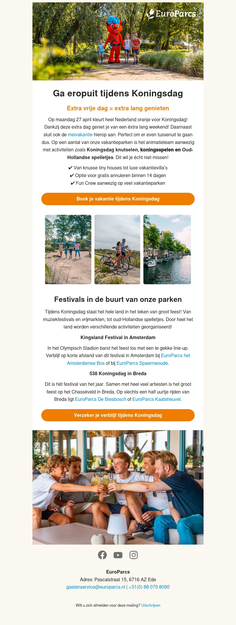 Oranje boven! Vier Koningsdag met een lang weekend weg π§‘ Oranje boven! Vier Koningsdag met een lang weekend weg π§‘
