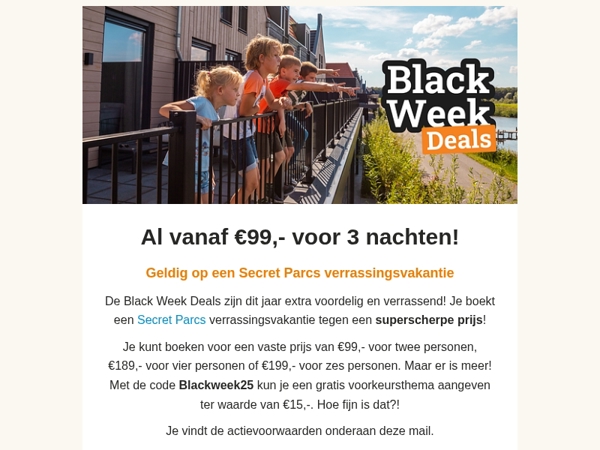 Black Week Deals bij EuroParcs! 🖤