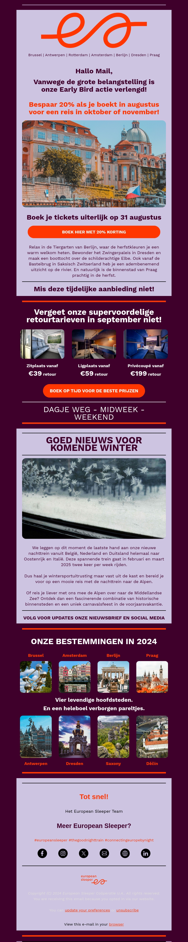 20% Early Bird korting tot eind augustus 🍂 20% Early Bird korting tot eind augustus 🍂