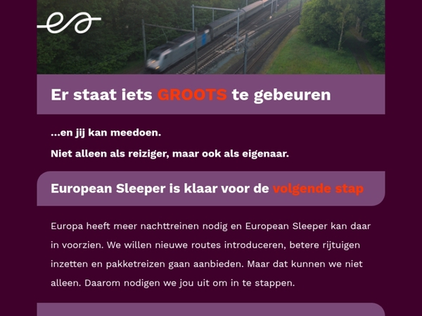 Word mede-eigenaar van de Good Night Train!
