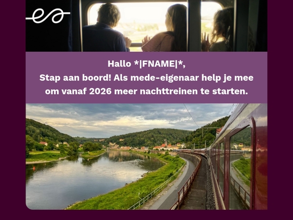 83% van onze nieuwe nachttrein is rond… vertrek in 2026!