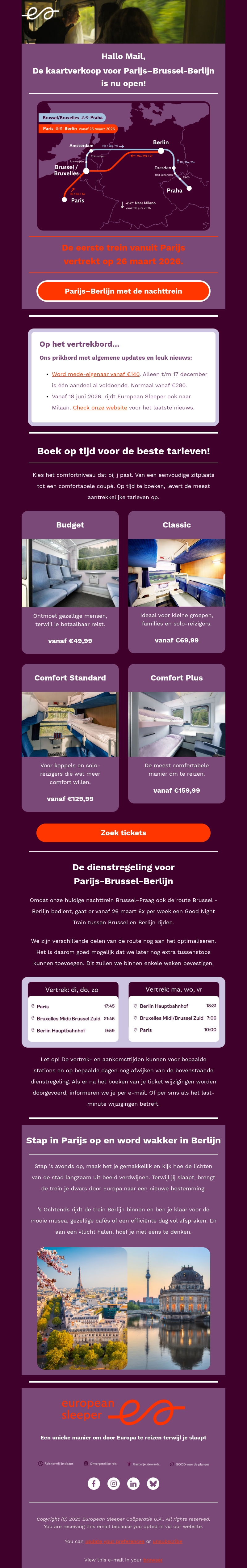 Kaartverkoop voor Parijs–Berlijn is nu geopend Kaartverkoop voor Parijs–Berlijn is nu geopend
